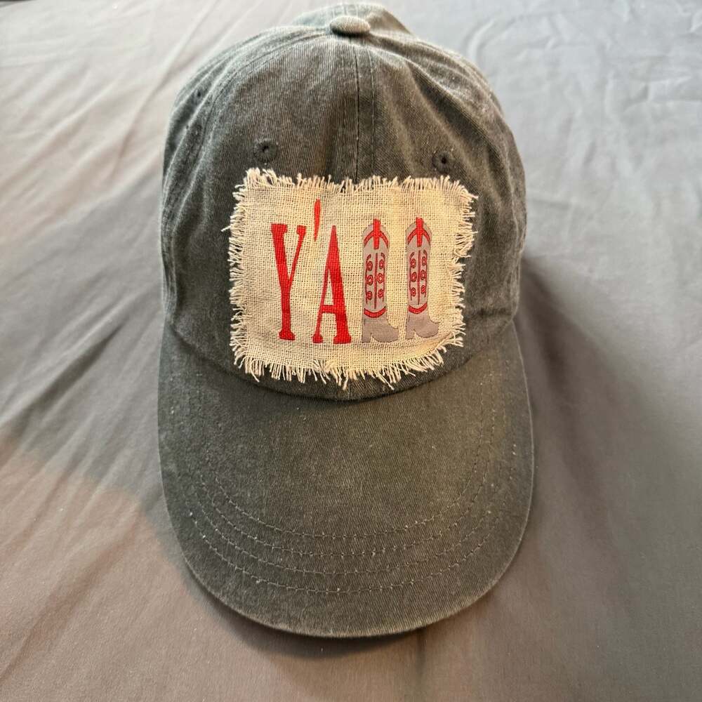 Anvil Y'all Cowboy Boot Patch Baseball Cap Hat
